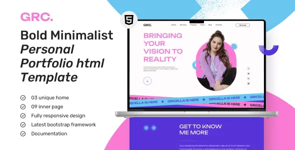 Grace - Creative Personal Portfolio Website HTML Template | Hi-Tech Coder