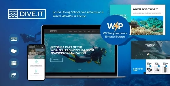 DiveIt  - Scuba Diving School, Sea Adventure & Travel WordPress Theme