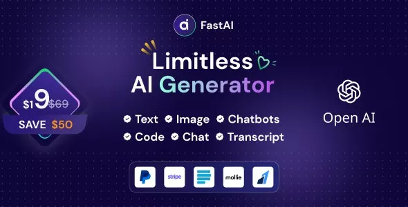 FastAi - SaaS AI Content Voice Text Image Chat & Code Generator